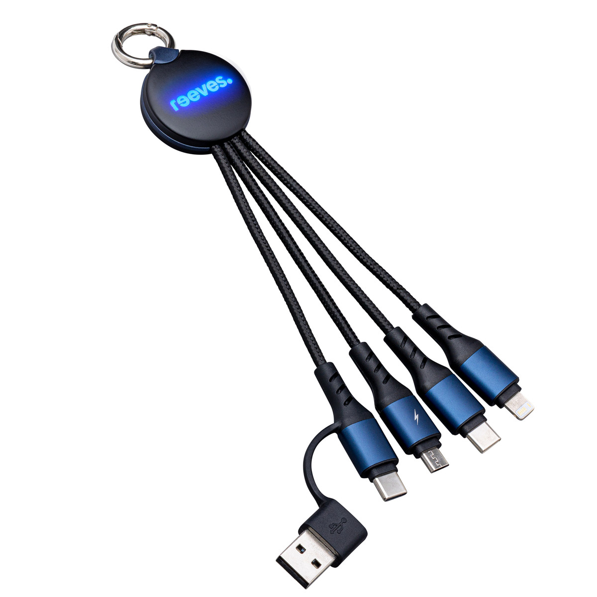 6-in-1 Charging Cable with Light REEVES-PUHALANI II blue / blue