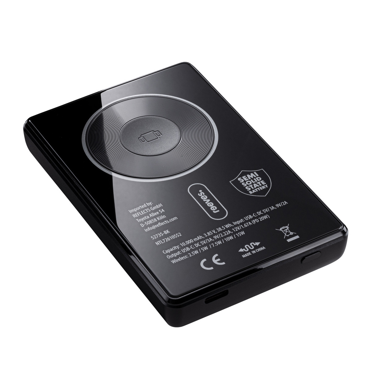 Magnetische 15W Wireless Powerbank REEVES-WATTRON ULTRA X schwarz 10000 mAh Magnetische 15W Wireless Powerbank REEVES-WATTRON ULTRA X schwarz 10000 mAh