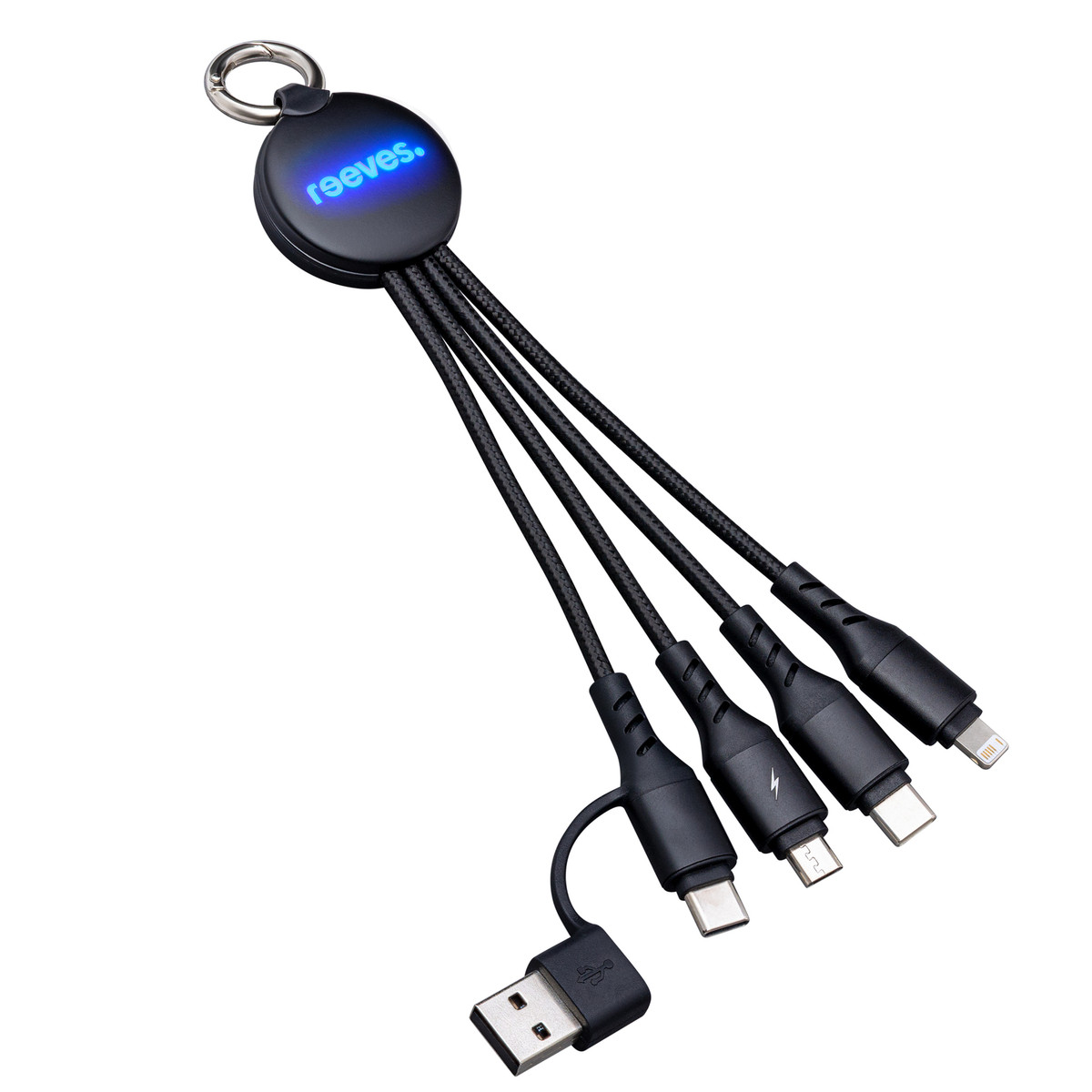 6-in-1 Charging Cable with Light REEVES-PUHALANI II black / blue