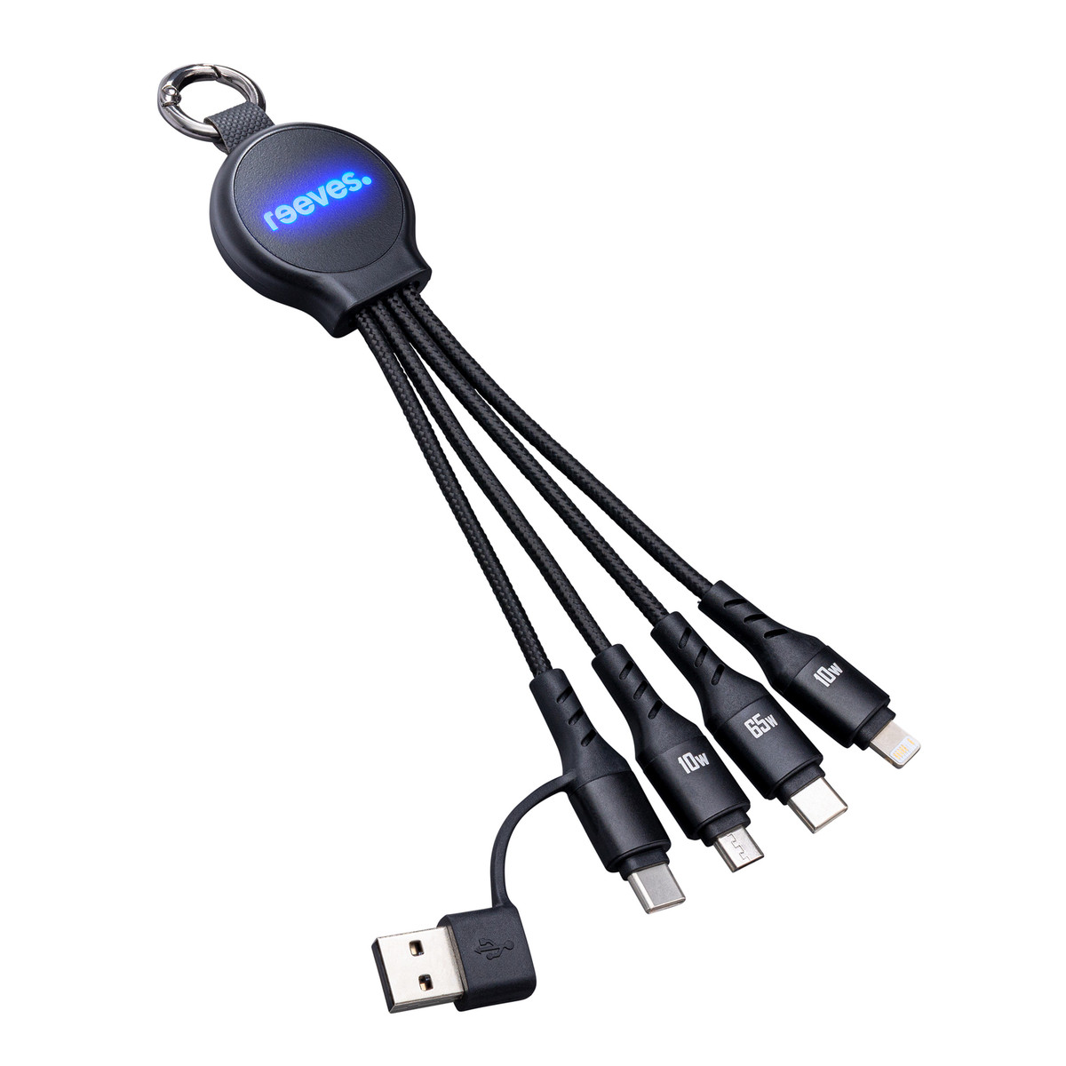 6-in-1 Charging Cable with Light REEVES-PUHALANI SWITCH black / blue 6-in-1 Charging Cable with Light REEVES-PUHALANI SWITCH black / blue