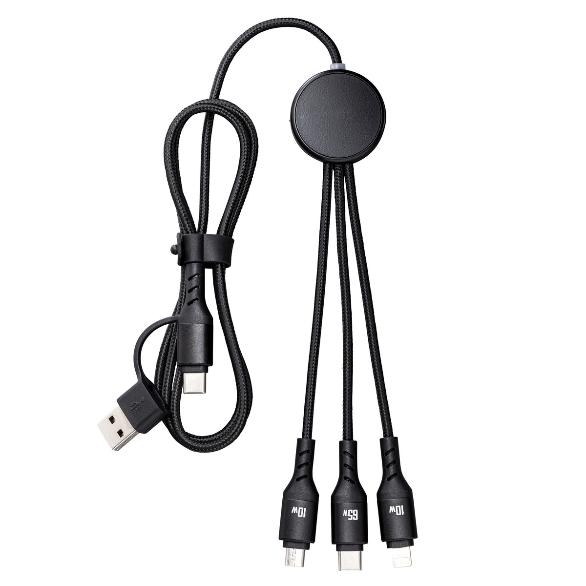 6-in-1 Charging Cable with Light REEVES-PUHALANI LONG black / white 6-in-1 Charging Cable with Light REEVES-PUHALANI LONG black / white