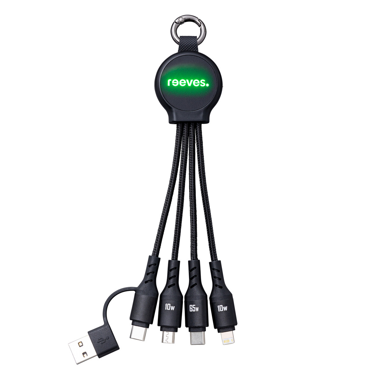 6-in-1 Charging Cable with Light REEVES-PUHALANI SWITCH black / green 6-in-1 Charging Cable with Light REEVES-PUHALANI SWITCH black / green