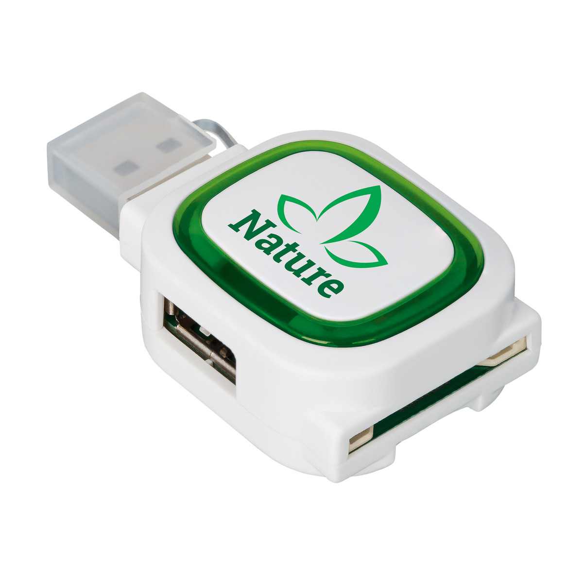 2-port USB hub and card reader COLLECTION 500 green 2-port USB hub and card reader COLLECTION 500 green