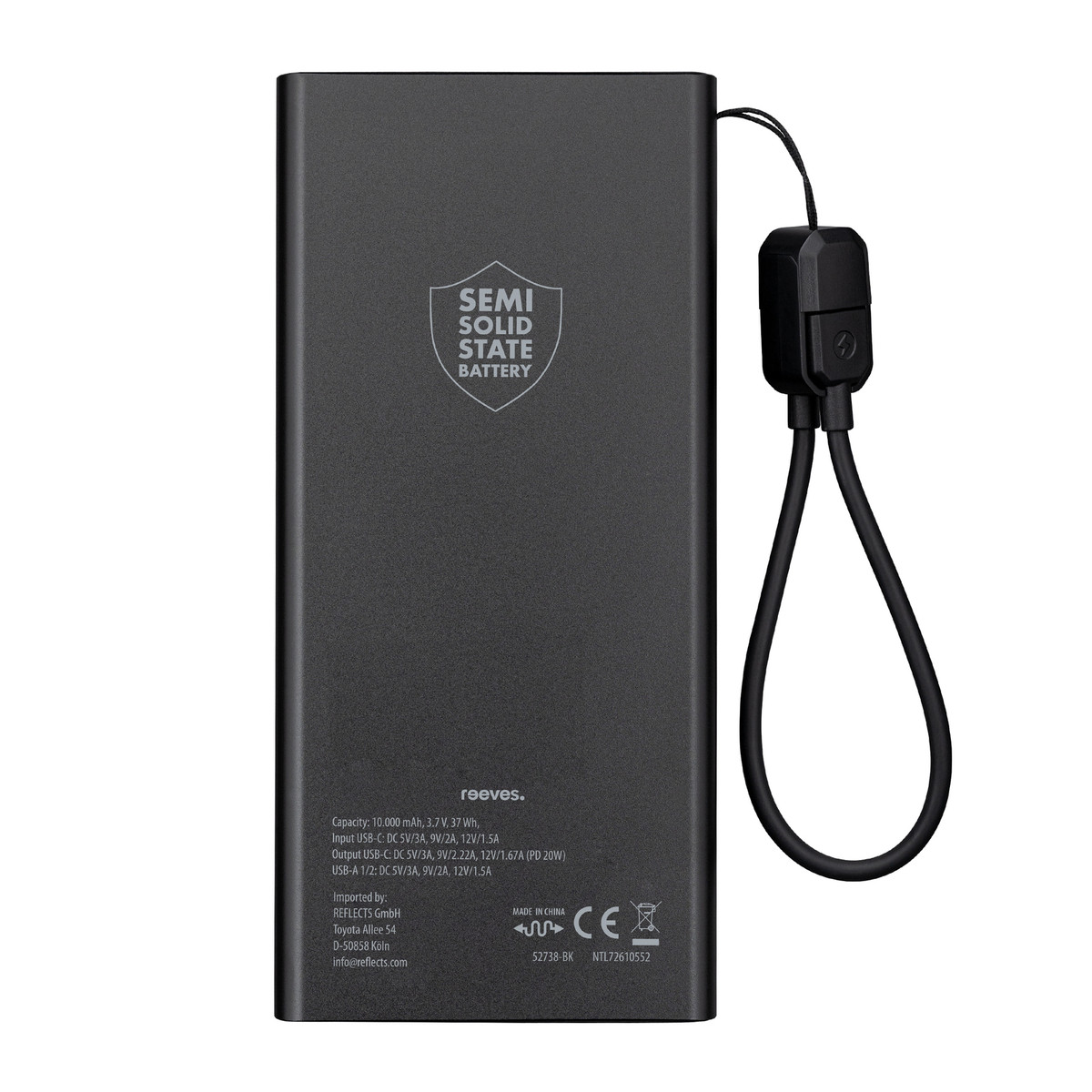 Powerbank REEVES-WATTRON CORE X schwarz 10000 mAh Powerbank REEVES-WATTRON CORE X schwarz 10000 mAh