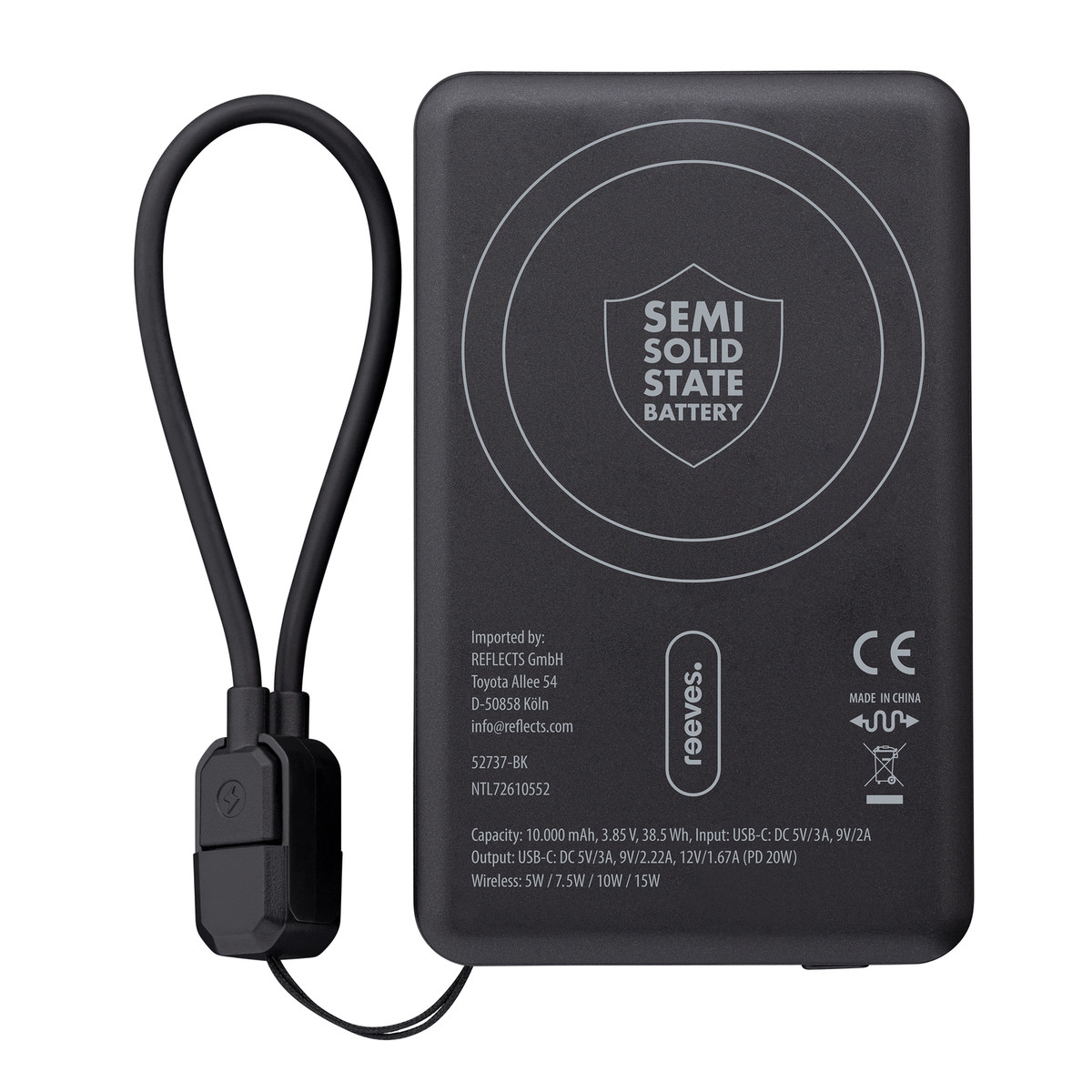 Magnetische 15W Wireless Powerbank REEVES-WATTRON PRO X schwarz 10000 mAh Magnetische 15W Wireless Powerbank REEVES-WATTRON PRO X schwarz 10000 mAh