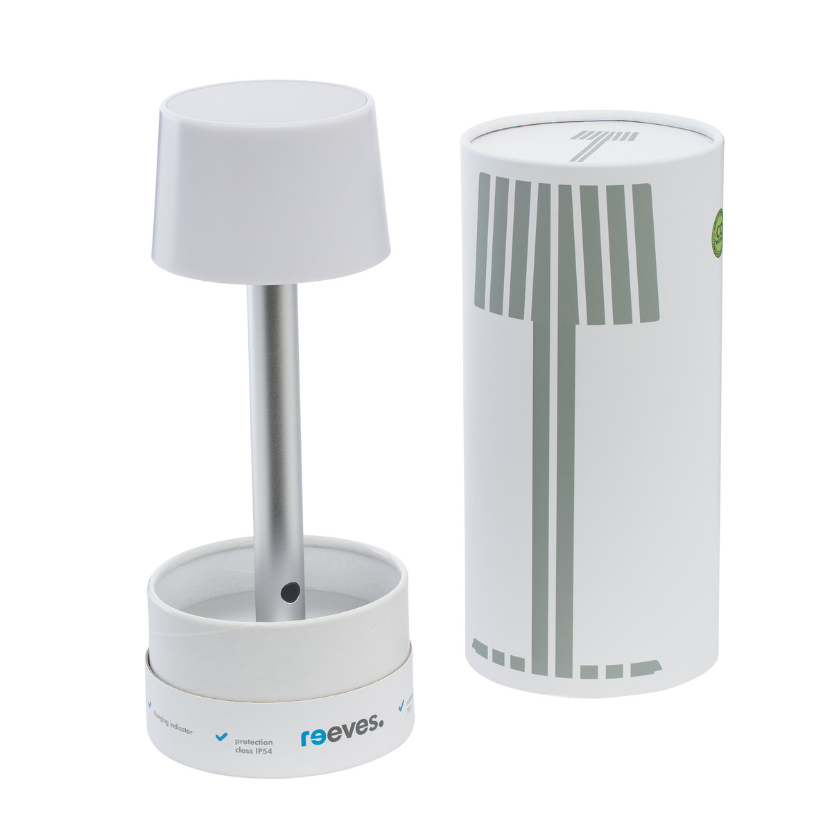 Lampe de table rechargeable REEVES-AMLINO argenté Lampe de table rechargeable REEVES-AMLINO argenté