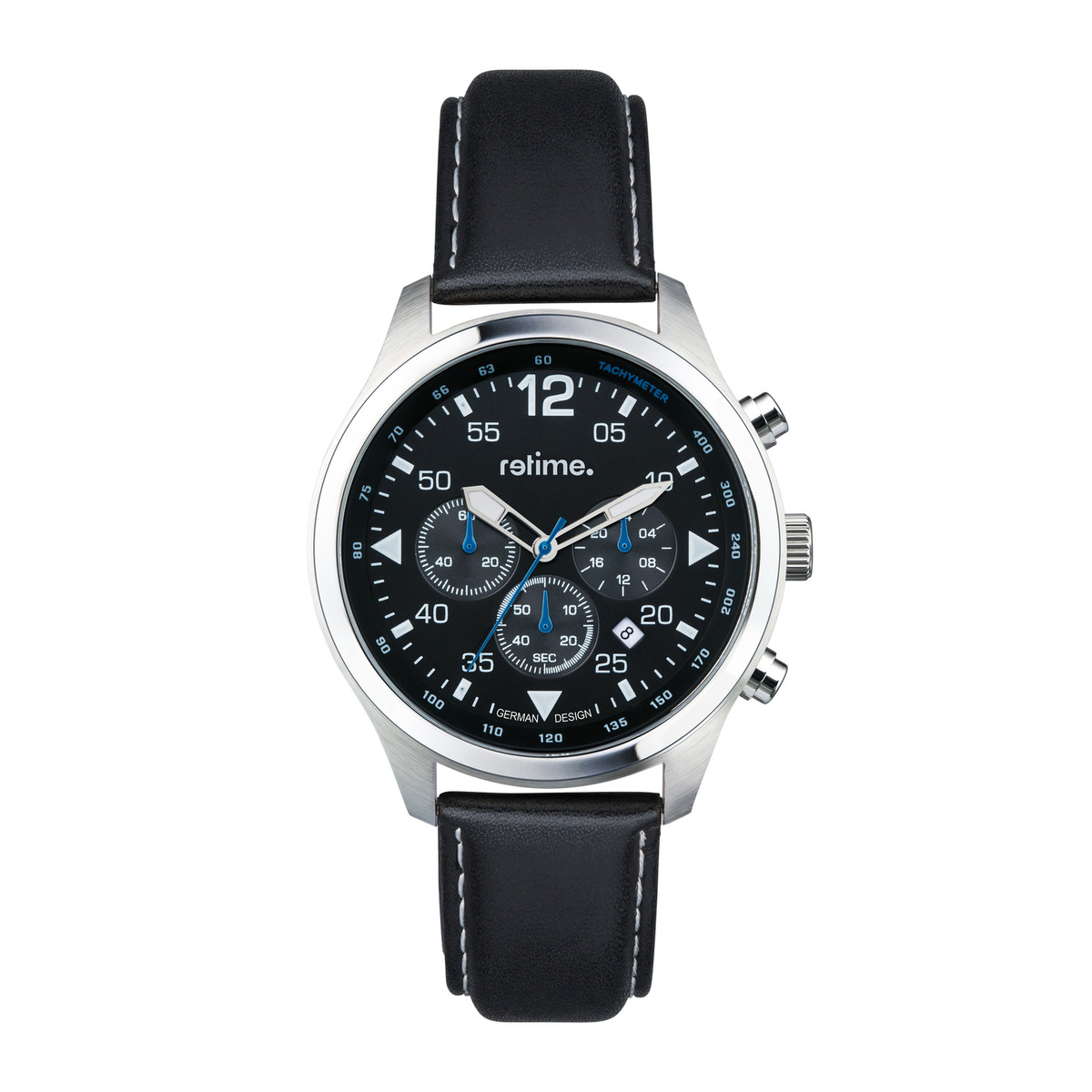 Chronograph RETIME-CHRONOGRAPHEN 751-2 black/silver 46mm Chronograph RETIME-CHRONOGRAPHEN 751-2 black/silver 46mm