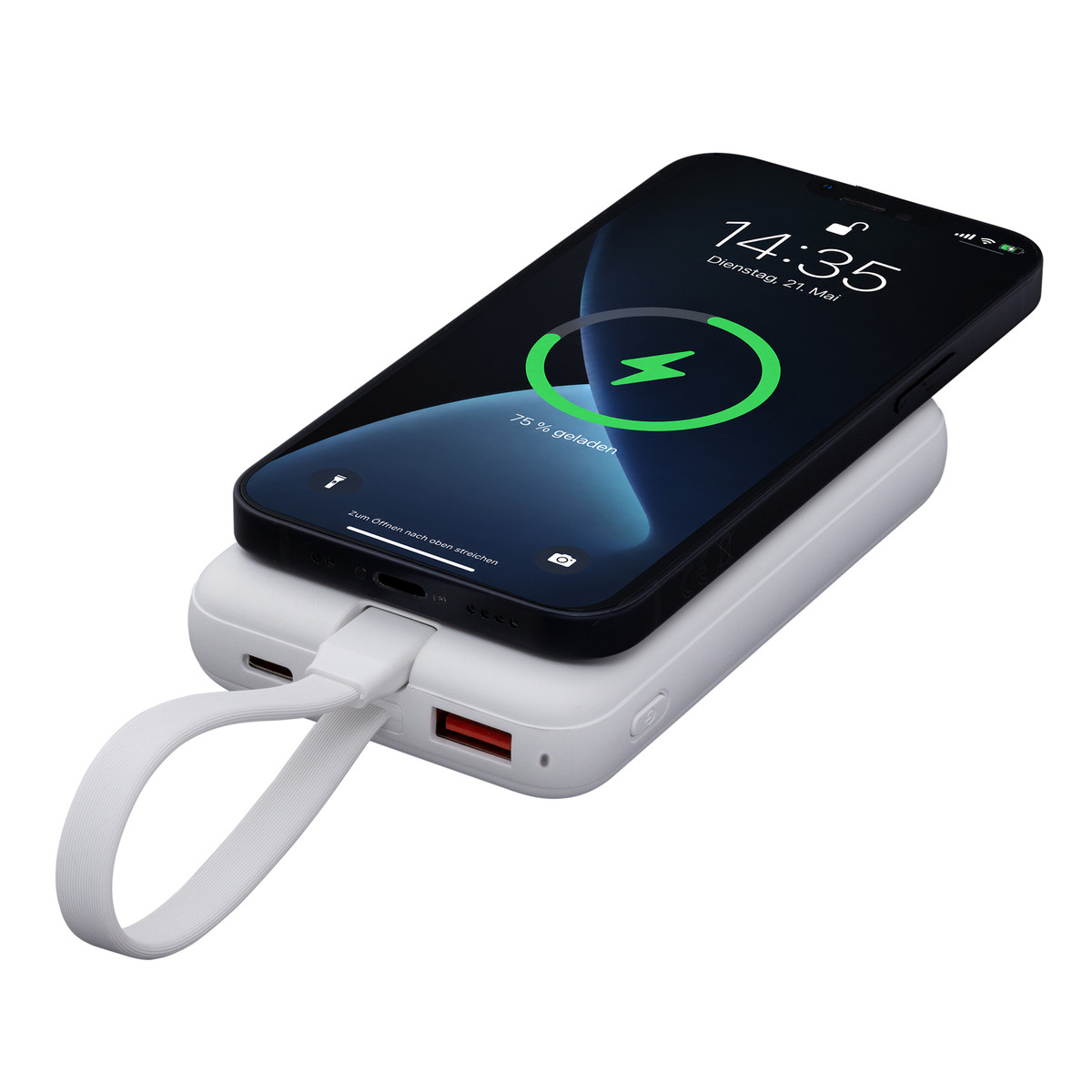 Magnetische 15W Wireless Powerbank REEVES-WATTRON PLUS X weiß 10000 mAh Magnetische 15W Wireless Powerbank REEVES-WATTRON PLUS X weiß 10000 mAh