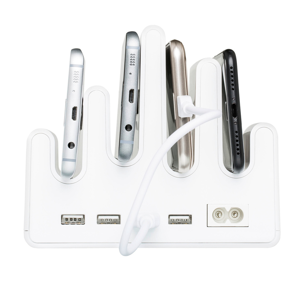 Multiple USB Charging Station with Mood Light Function REFLECTS-BURGUNDY