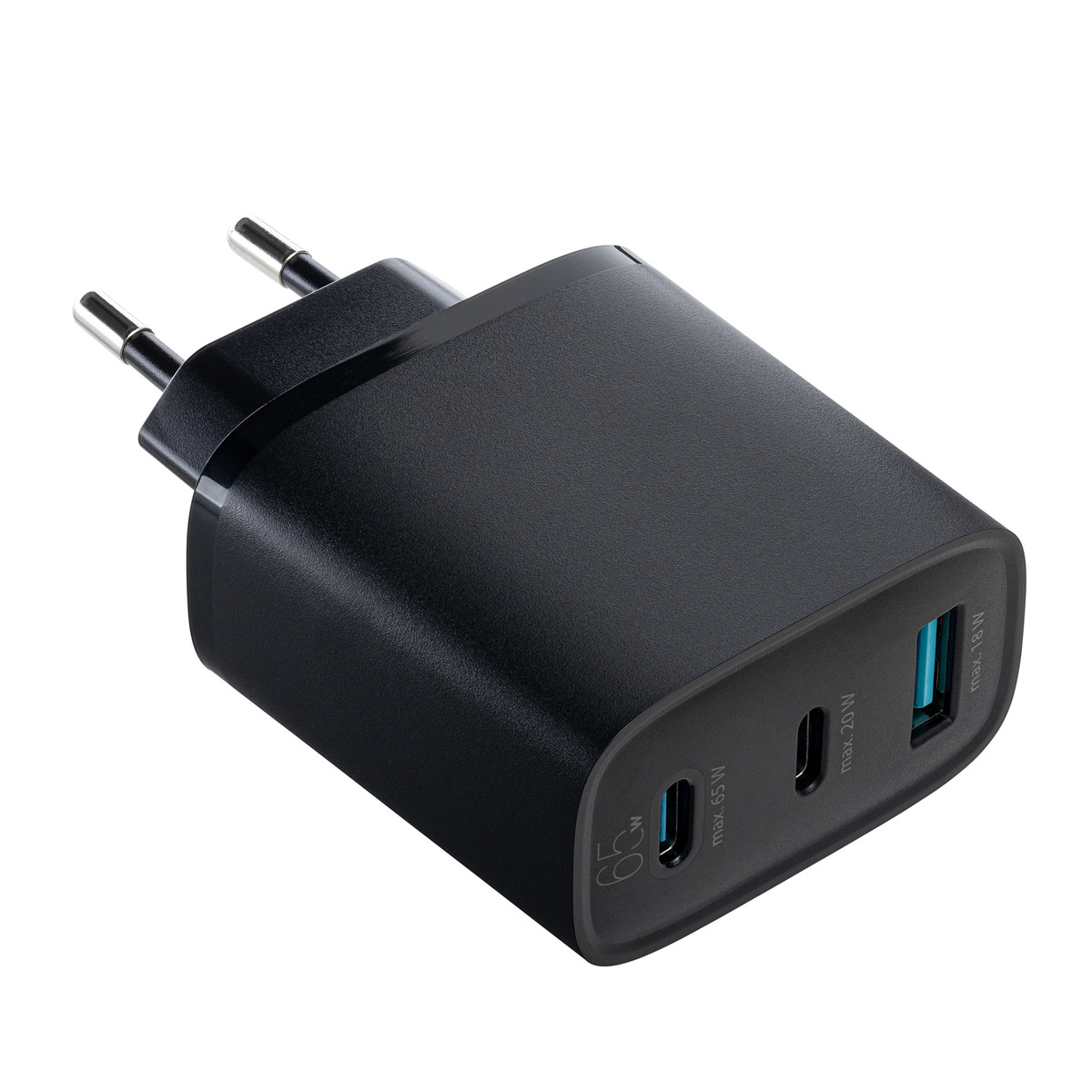 USB Ladegerät GaN 3-Port REEVES-LIMA schwarz 65 Watt USB Ladegerät GaN 3-Port REEVES-LIMA schwarz 65 Watt