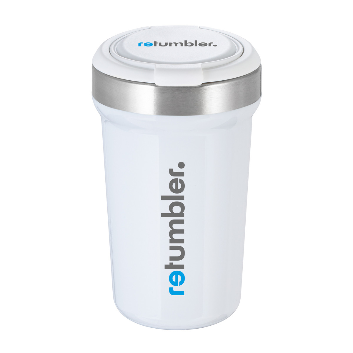 Thermobecher RETUMBLER-myVIVERO "RETUMBLER" weiß / weiß veredeltes Muster