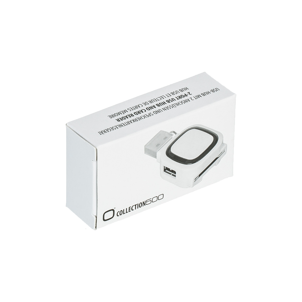 USB-Hub mit 2 Anschlüssen und Speicherkartenlesegerät COLLECTION 500 gelb