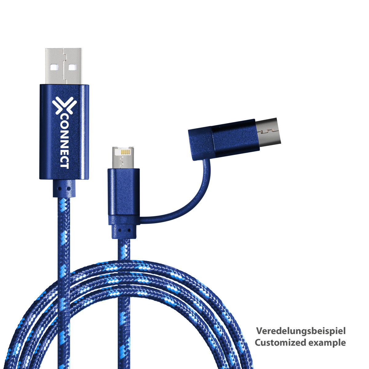 Cable de Charge avec Connexion 3 en 1 REEVES-ASSISI bleu Cable de Charge avec Connexion 3 en 1 REEVES-ASSISI bleu