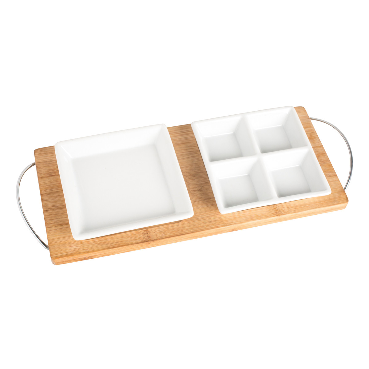 Bamboo Tray with 2 Plates REFLECTS-GETXO Bamboo Tray with 2 Plates REFLECTS-GETXO