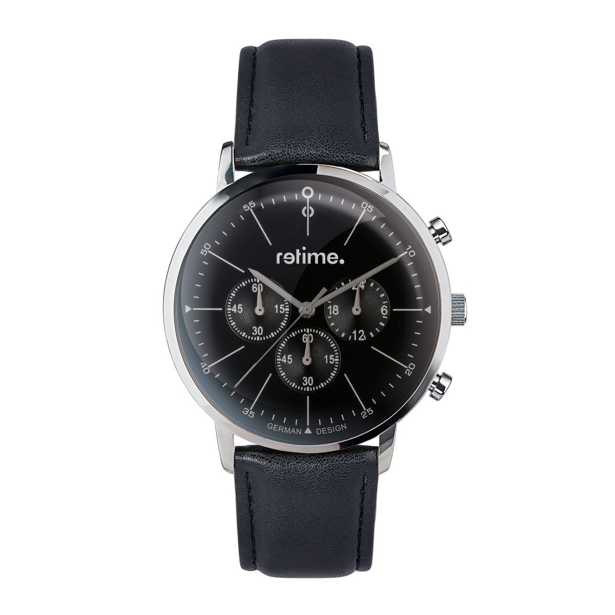 Chronograph RETIME-CHRONOGRAPHEN 666-2 noir/noir 44mm
