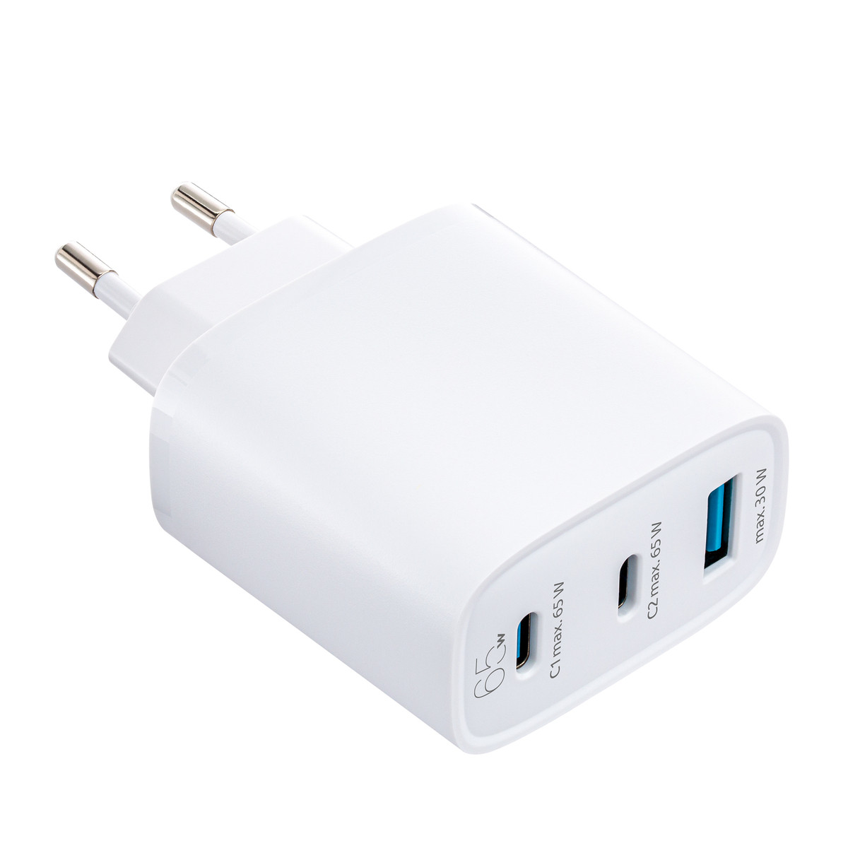 Chargeur USB GaN 3 ports REEVES-LIMA blanc 65 Watt