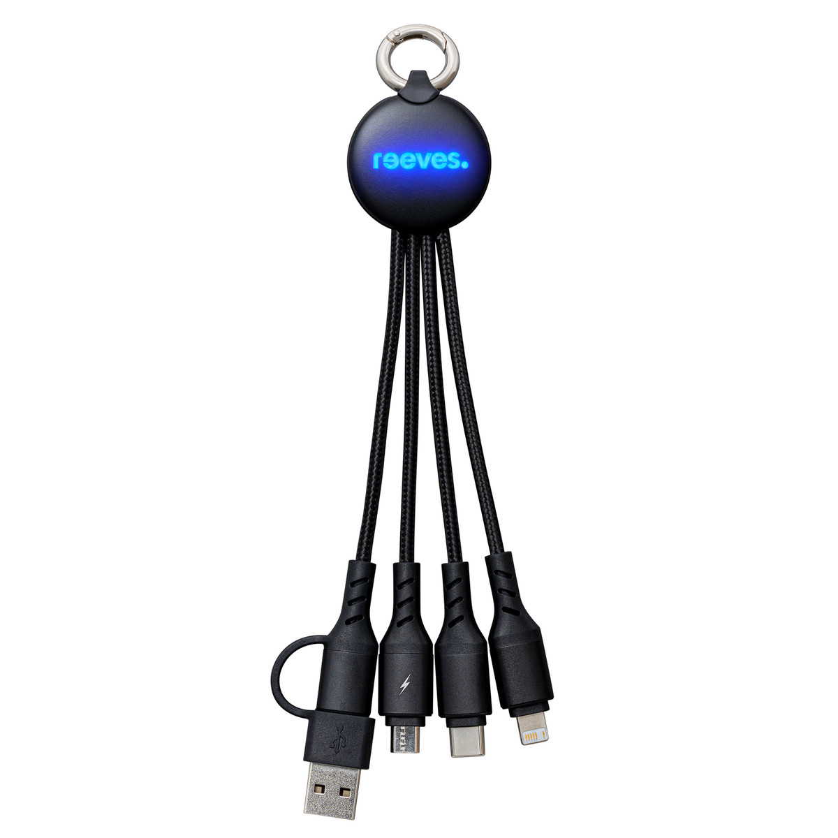 6-in-1 Charging Cable with Light REEVES-PUHALANI II black / blue