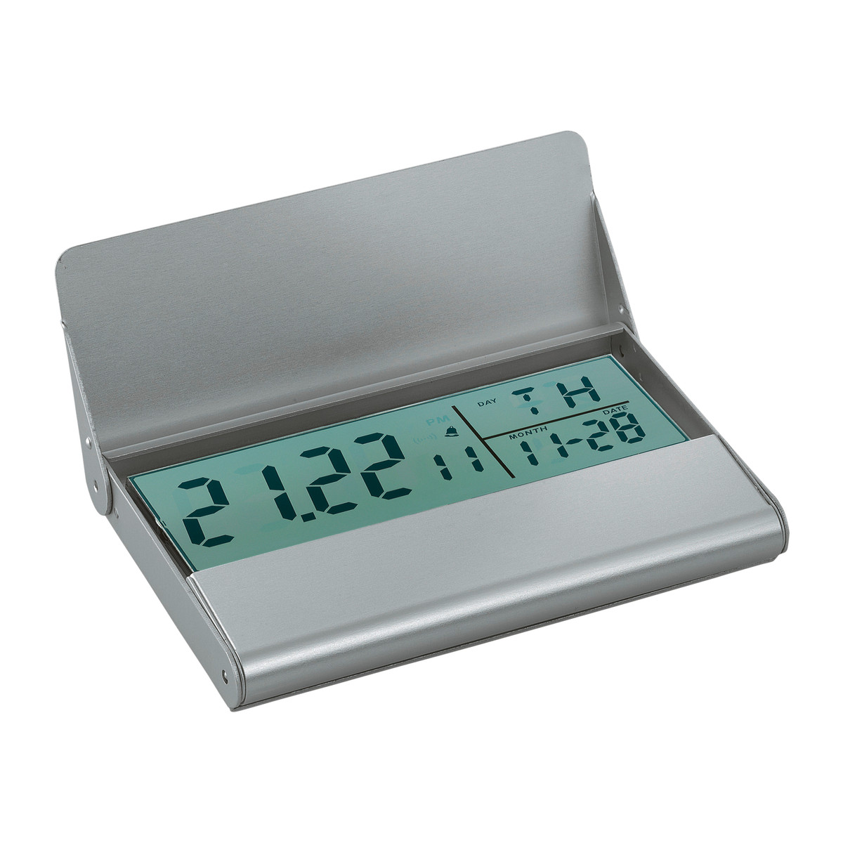 Desk clock with alarm function REFLECTS-LIVERPOOL silver Desk clock with alarm function REFLECTS-LIVERPOOL silver