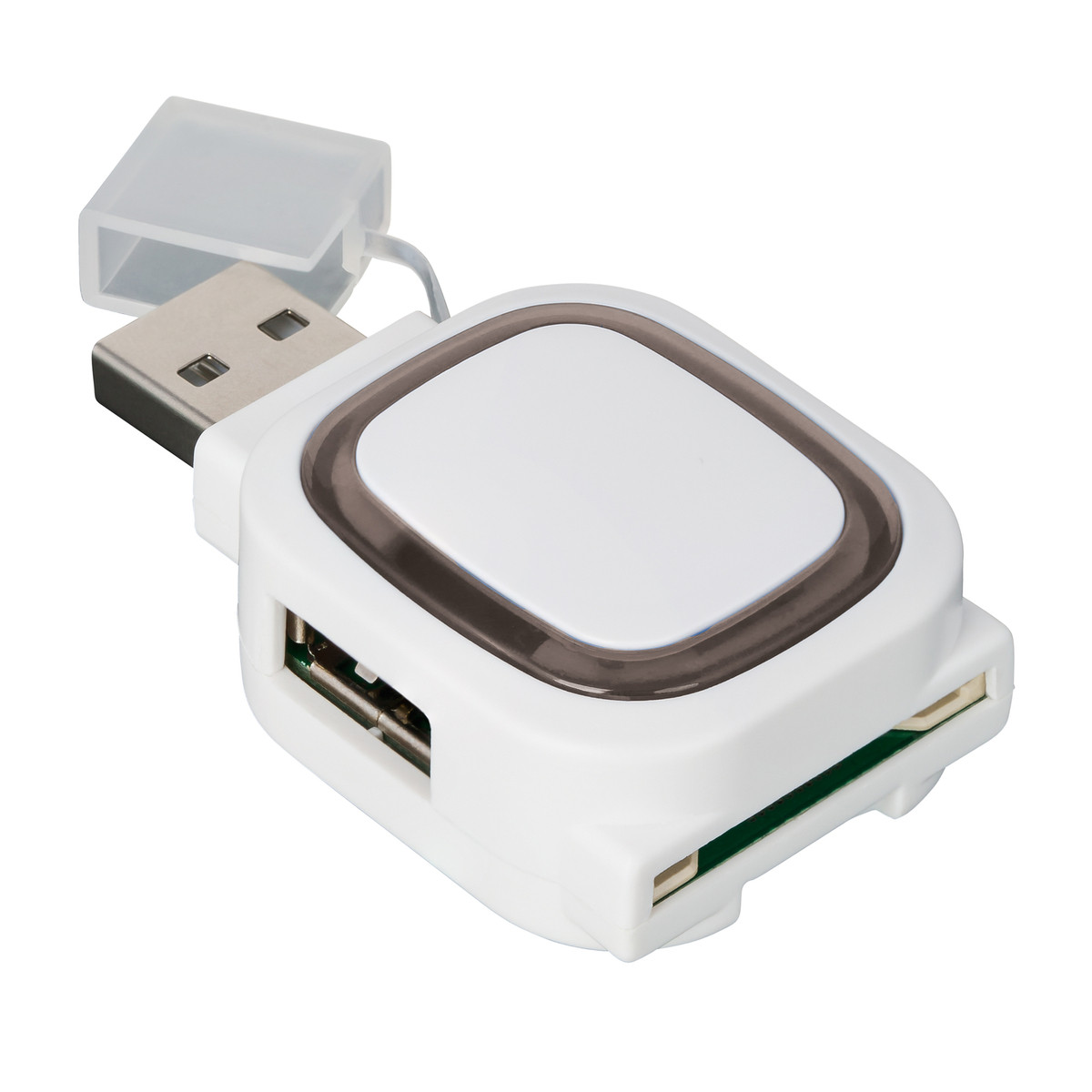 2-port USB hub and card reader COLLECTION 500 black 2-port USB hub and card reader COLLECTION 500 black