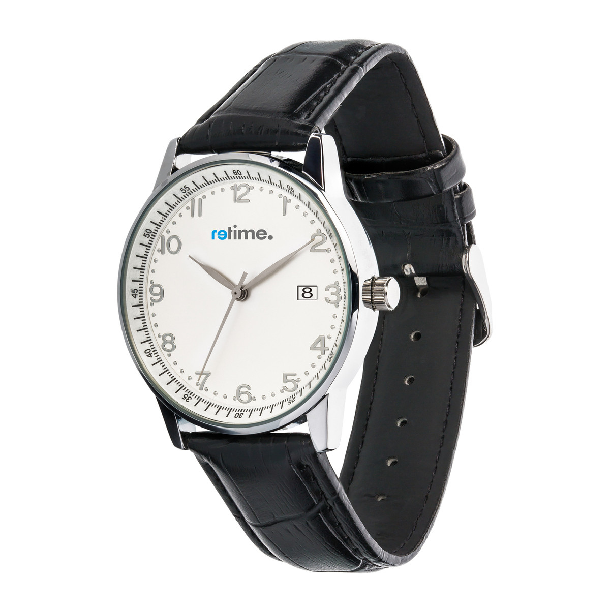 Armbanduhr RETIME-BUDGET 312-1 silber/schwarz 37,5mm Armbanduhr RETIME-BUDGET 312-1 silber/schwarz 37,5mm