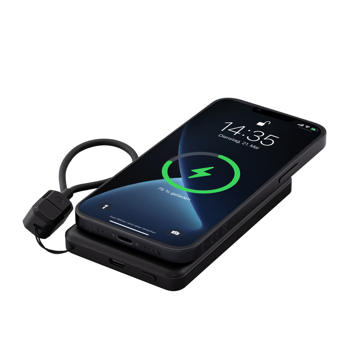 Magnetische 15W Wireless Powerbank REEVES-WATTRON PRO V schwarz 5000 mAh Magnetische 15W Wireless Powerbank REEVES-WATTRON PRO V schwarz 5000 mAh