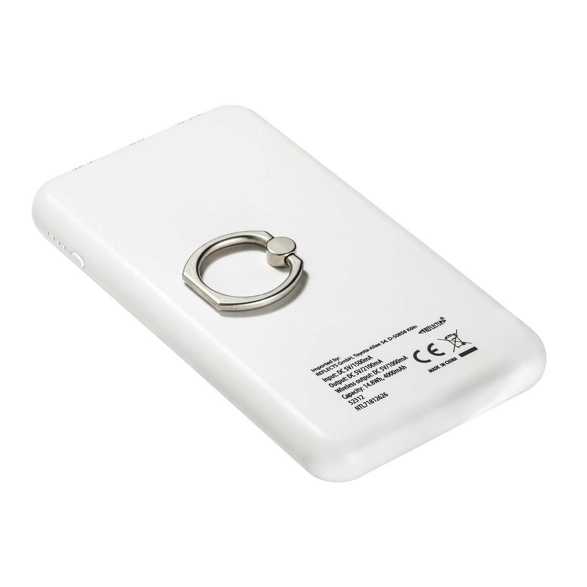 Wireless Charging Powerbank REEVES-MASSAMÁ white 4000 mAh Wireless Charging Powerbank REEVES-MASSAMÁ white 4000 mAh