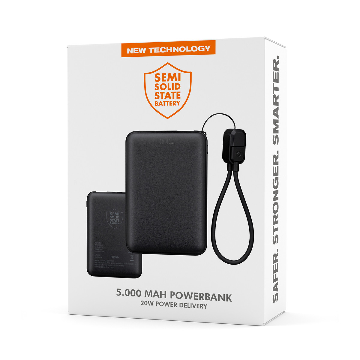 Powerbank REEVES-WATTRON CORE V schwarz 5000 mAh Powerbank REEVES-WATTRON CORE V schwarz 5000 mAh