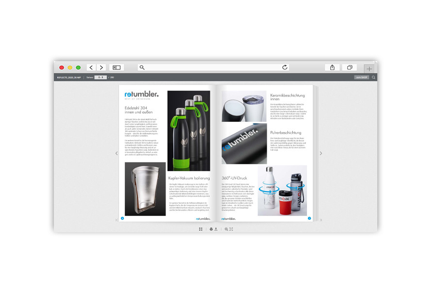 Screenshot Reflects Onlinekatalog Screenshot Onlinekatalog von Reflects