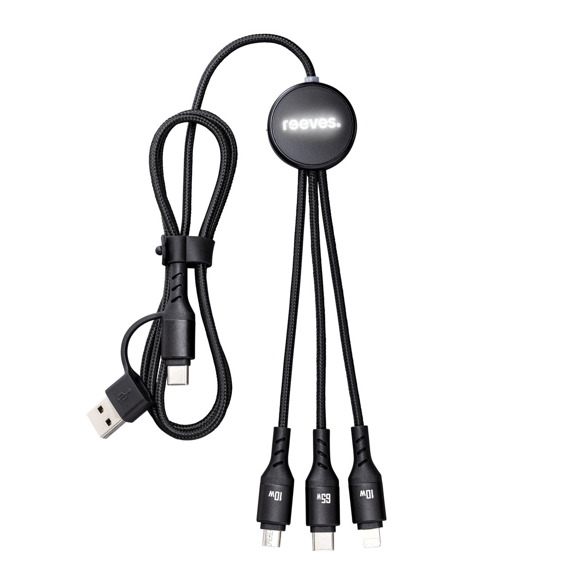 Câble de Charge 6 en 1 avec Lumière REEVES-PUHALANI LONG noir / blanc échantillon marqué Câble de Charge 6 en 1 avec Lumière REEVES-PUHALANI LONG noir / blanc échantillon marqué