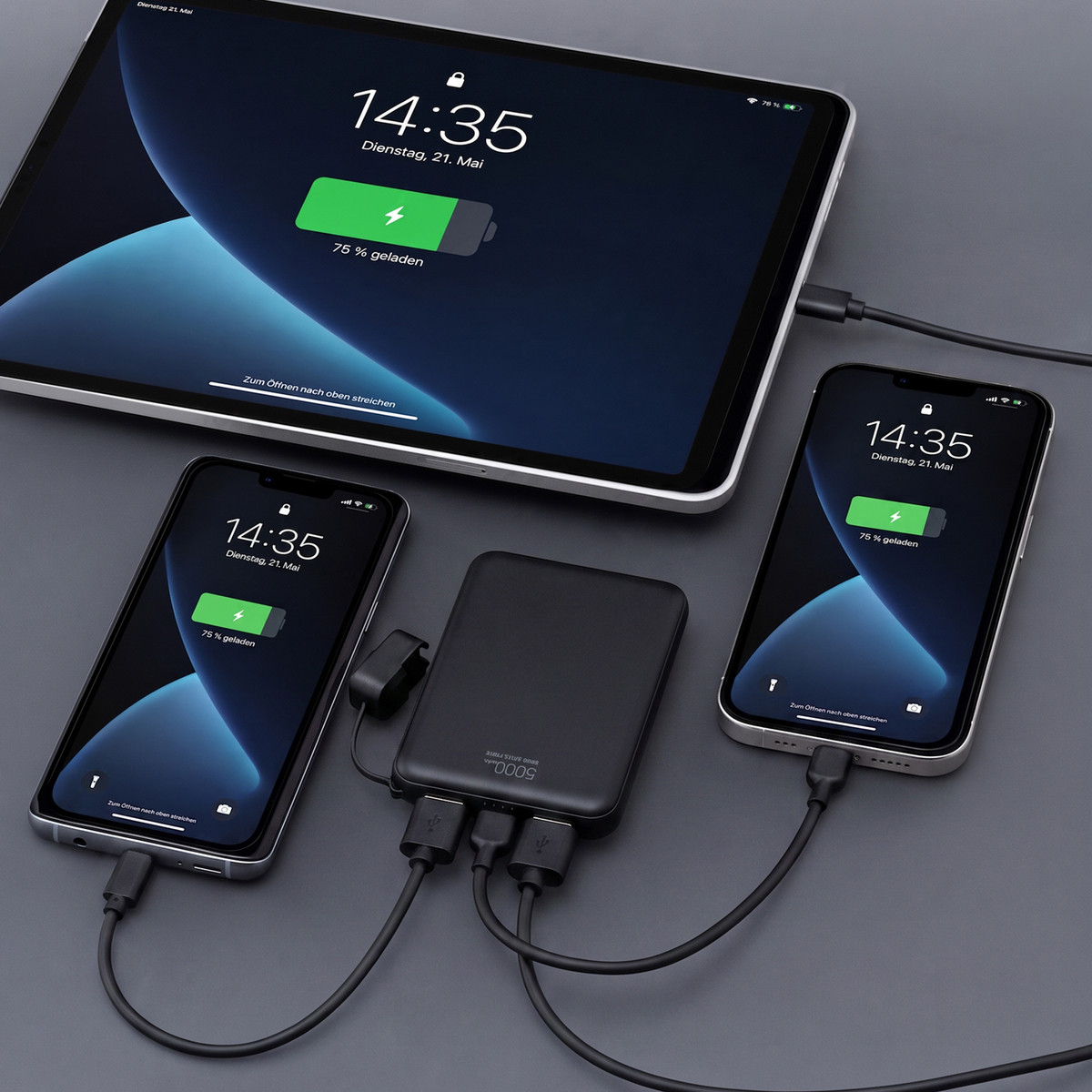 Powerbank REEVES-WATTRON CORE V schwarz 5000 mAh Powerbank REEVES-WATTRON CORE V schwarz 5000 mAh