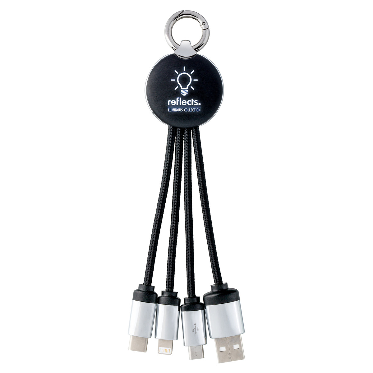 3-in-1 Charging Cable with Light REEVES-PUHALANI black / white