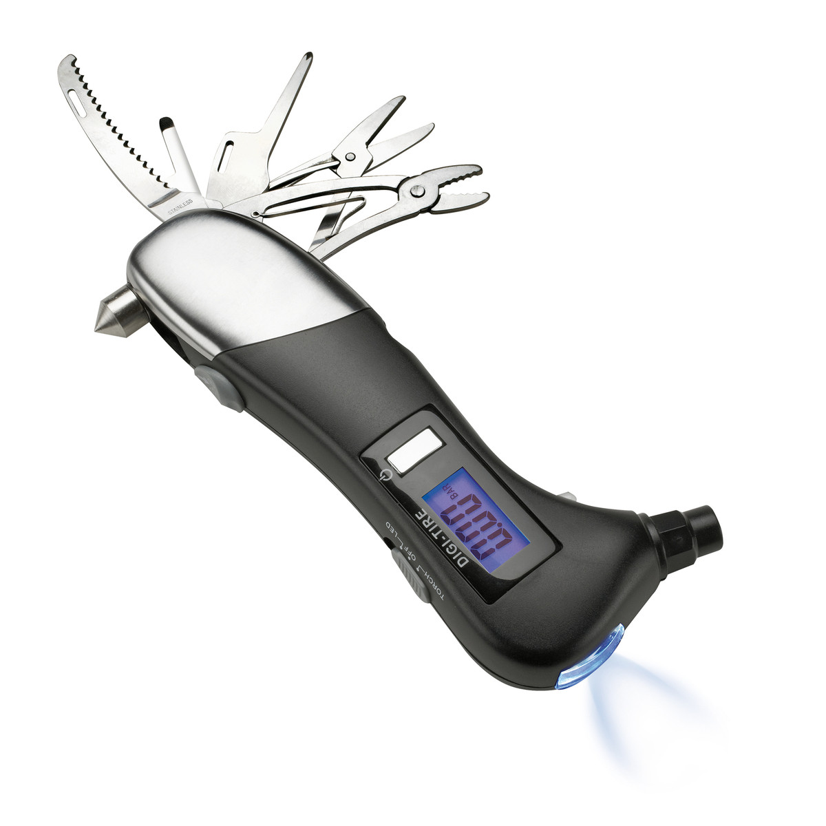 Luftdruckprüfer mit Taschenlampe REFLECTS-MONTICHIARI schwarz