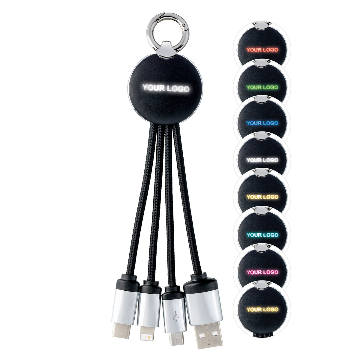 3-in-1 Charging Cable with Light REEVES-PUHALANI multicolored