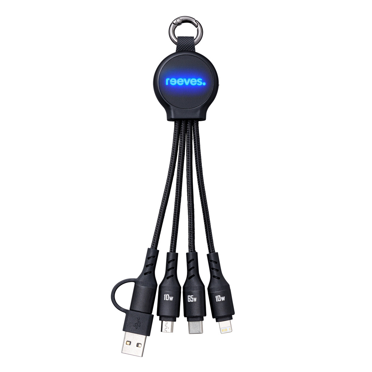 6-in-1 Charging Cable with Light REEVES-PUHALANI SWITCH black / blue 6-in-1 Charging Cable with Light REEVES-PUHALANI SWITCH black / blue