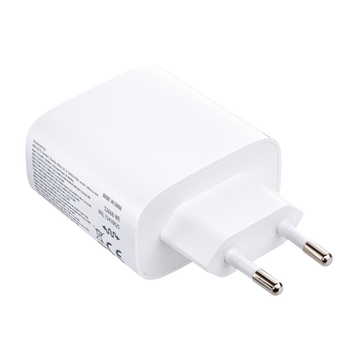 USB-Oplader GaN 3-poorts REEVES-LIMA wit 65 Watt USB-Oplader GaN 3-poorts REEVES-LIMA wit 65 Watt