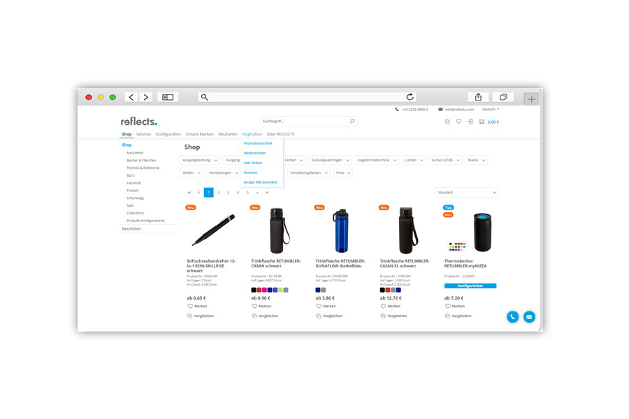 Screenshot Navigation Inspiration Screenshot Navigation Inspiration Reflects Webseite