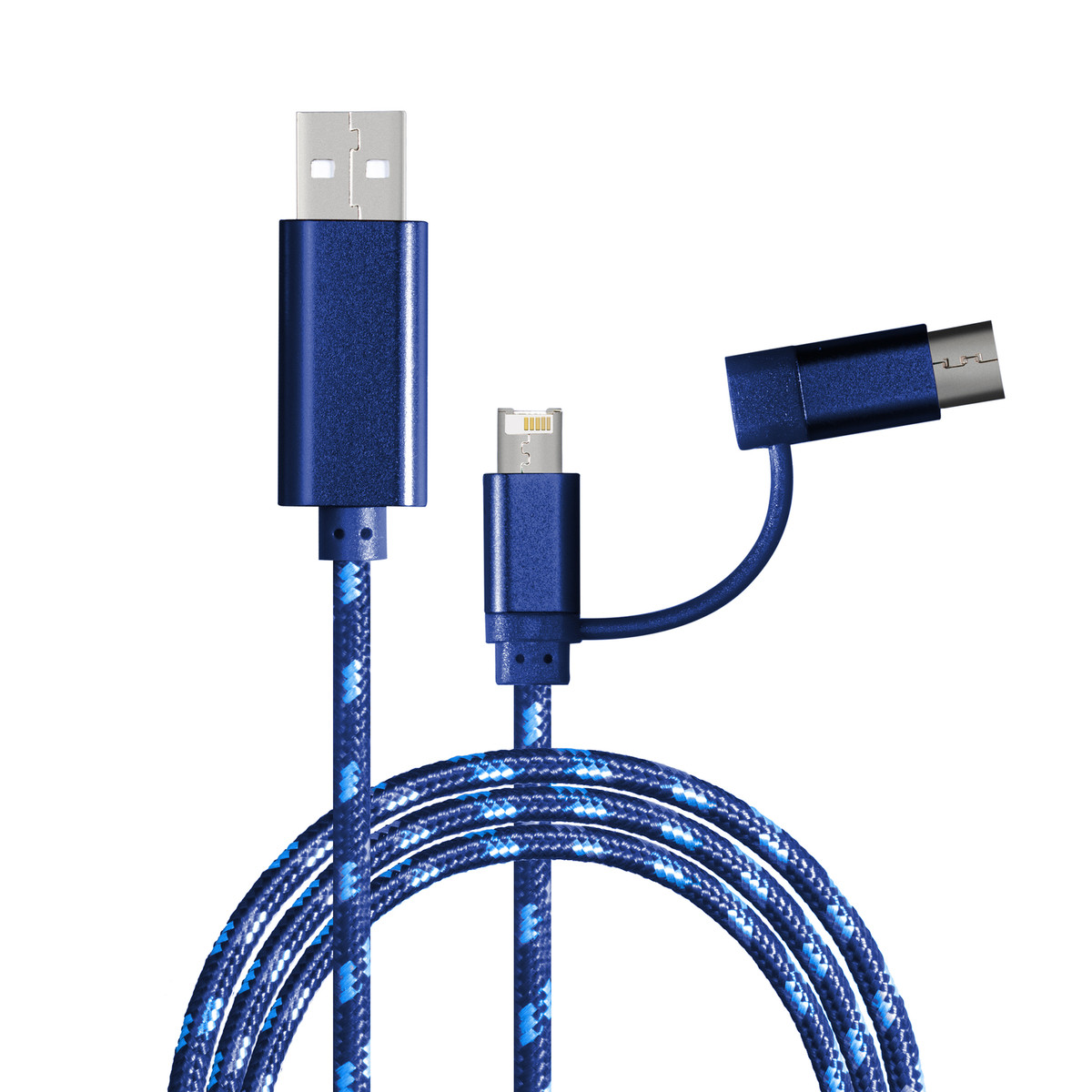 Cable de Charge avec Connexion 3 en 1 REEVES-ASSISI bleu Cable de Charge avec Connexion 3 en 1 REEVES-ASSISI bleu