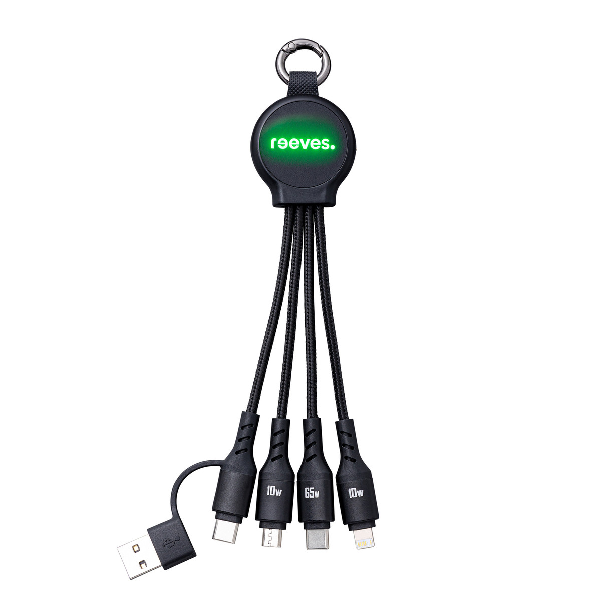 Câble de Charge 6 en 1 avec Lumière REEVES-PUHALANI SWITCH noir / vert échantillon marqué Câble de Charge 6 en 1 avec Lumière REEVES-PUHALANI SWITCH noir / vert échantillon marqué