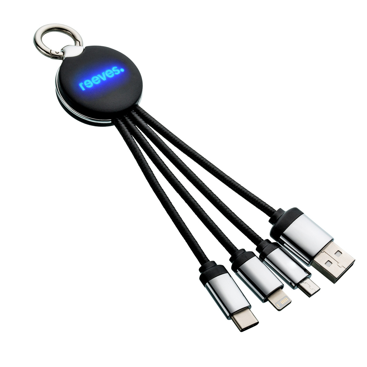3-in-1 Charging Cable with Light REEVES-PUHALANI black / blue 3-in-1 Charging Cable with Light REEVES-PUHALANI black / blue