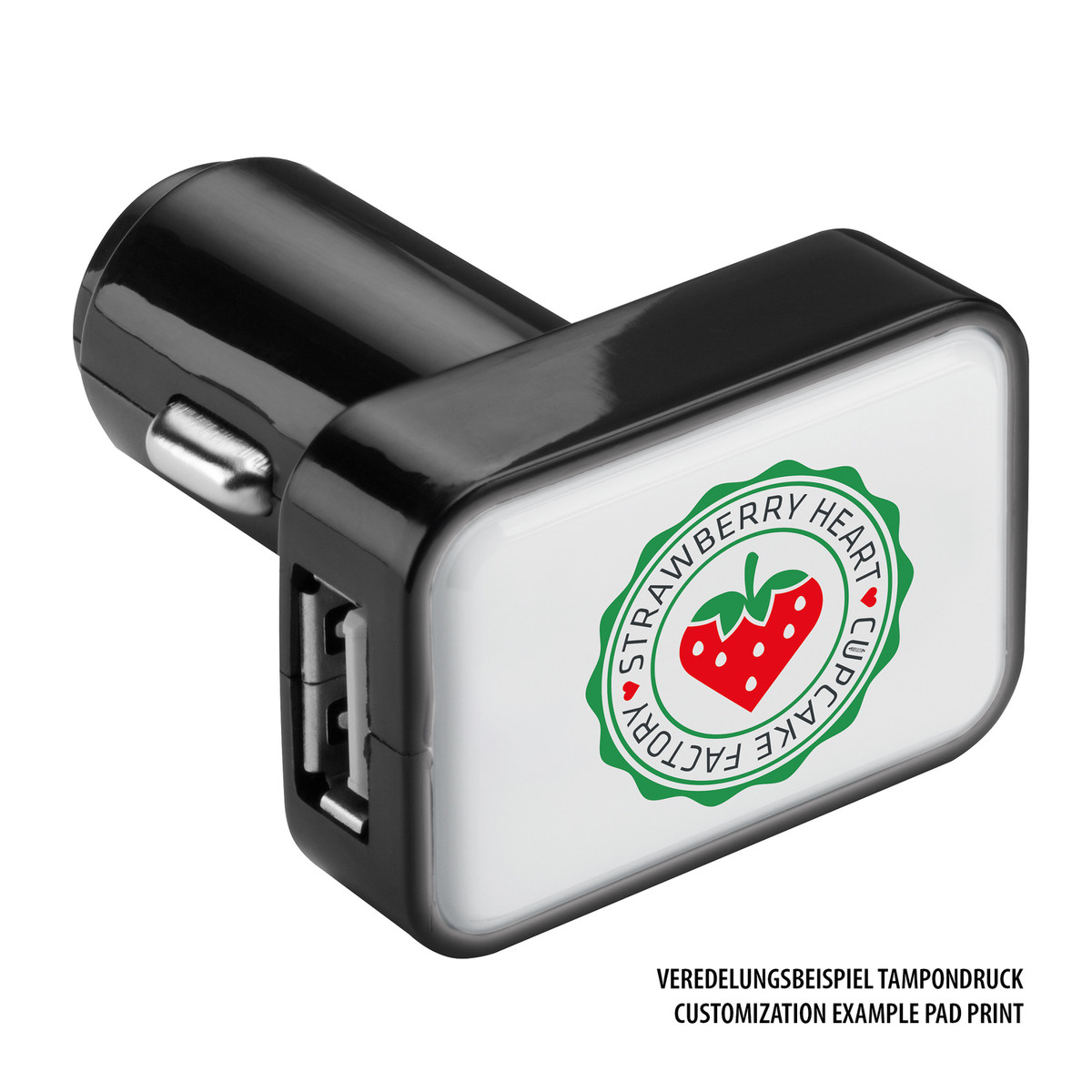 USB car charger adapter REFLECTS-KOSTROMA black/white