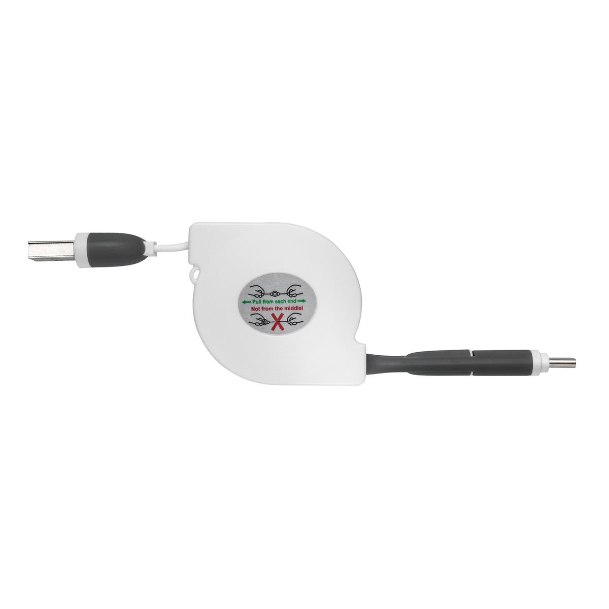 3-in-1 Ladekabel mit Aufroller REEVES-SNAKE weiß