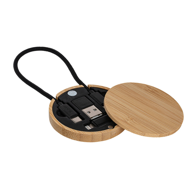 4-in-1 Charging Cable REEVES-CONVERTICS BAMBOO EVO brown | 52676-BO