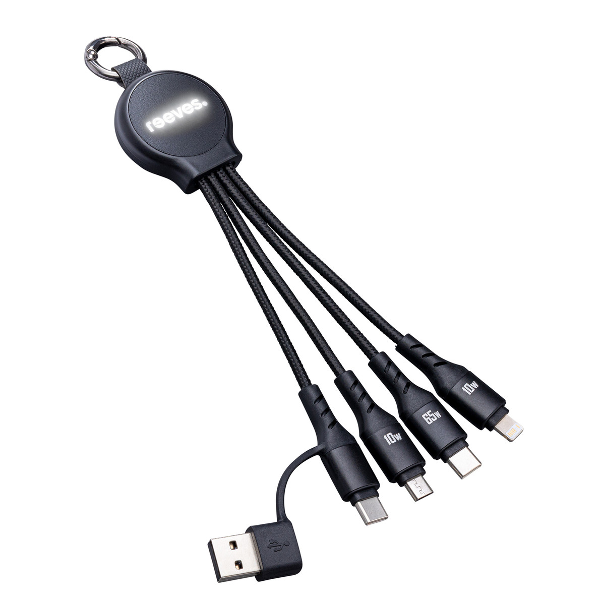 6-in-1 Charging Cable with Light REEVES-PUHALANI SWITCH black / white 6-in-1 Charging Cable with Light REEVES-PUHALANI SWITCH black / white