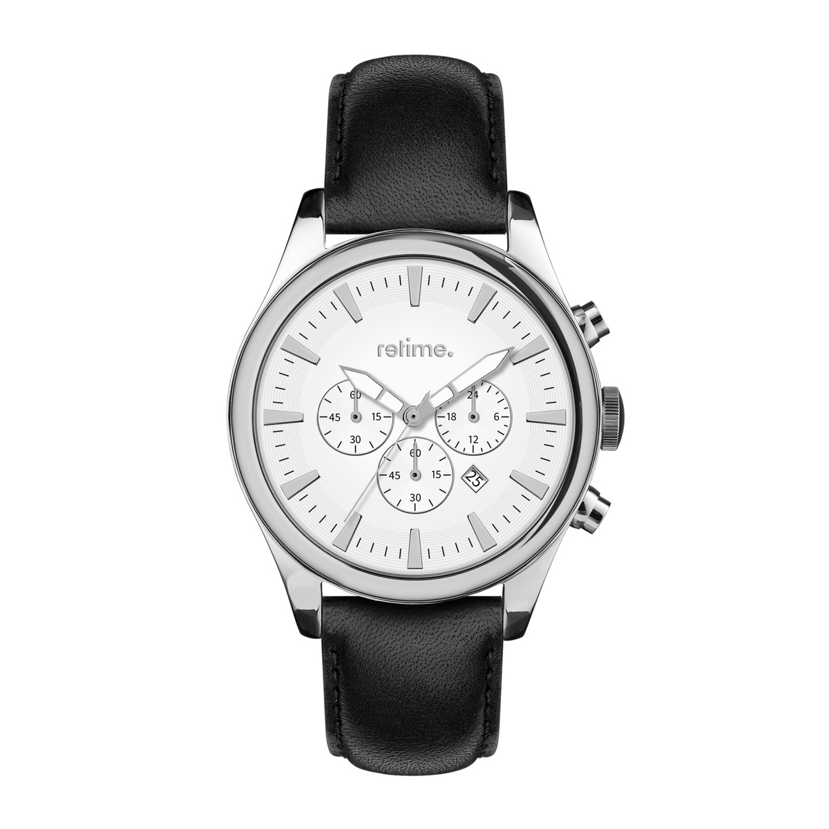 Chronograph RETIME-CHRONOGRAPHEN 611-4 black/white 45,5mm