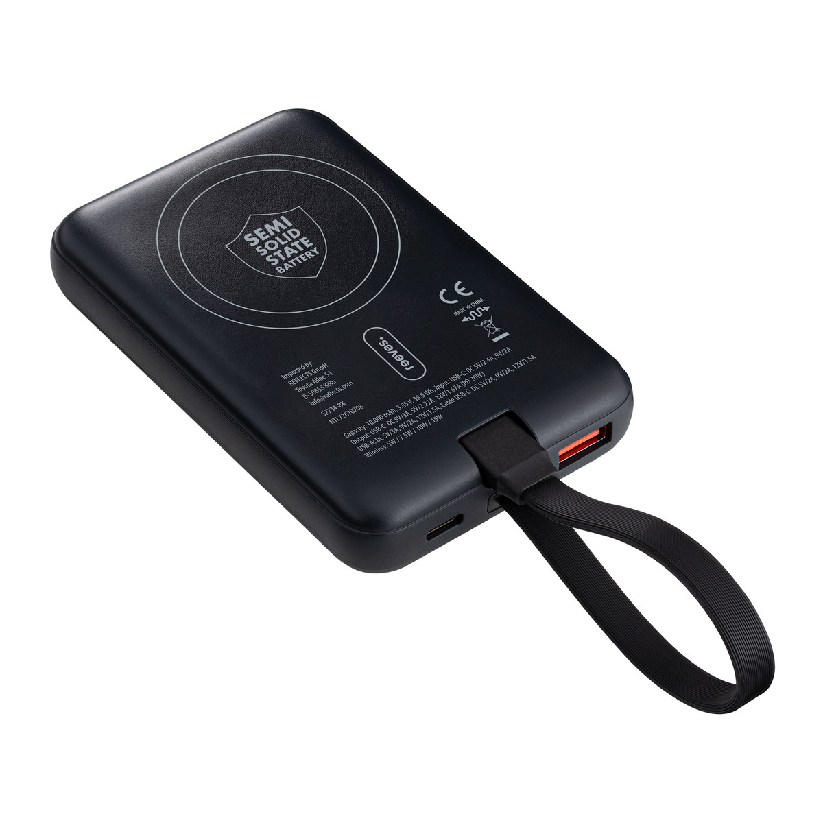 Magnetische 15W Wireless Powerbank REEVES-WATTRON PLUS X schwarz 10000 mAh Magnetische 15W Wireless Powerbank REEVES-WATTRON PLUS X schwarz 10000 mAh