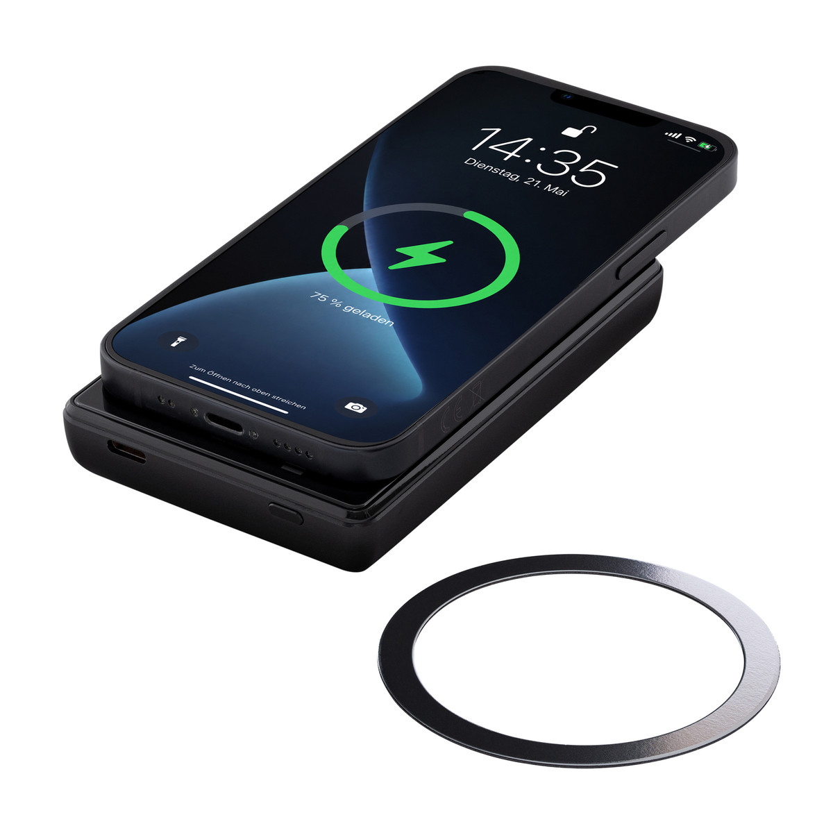 Magnetic 15W Wireless Powerbank REEVES-WATTRON ULTRA X ALU black 10000 mAh
