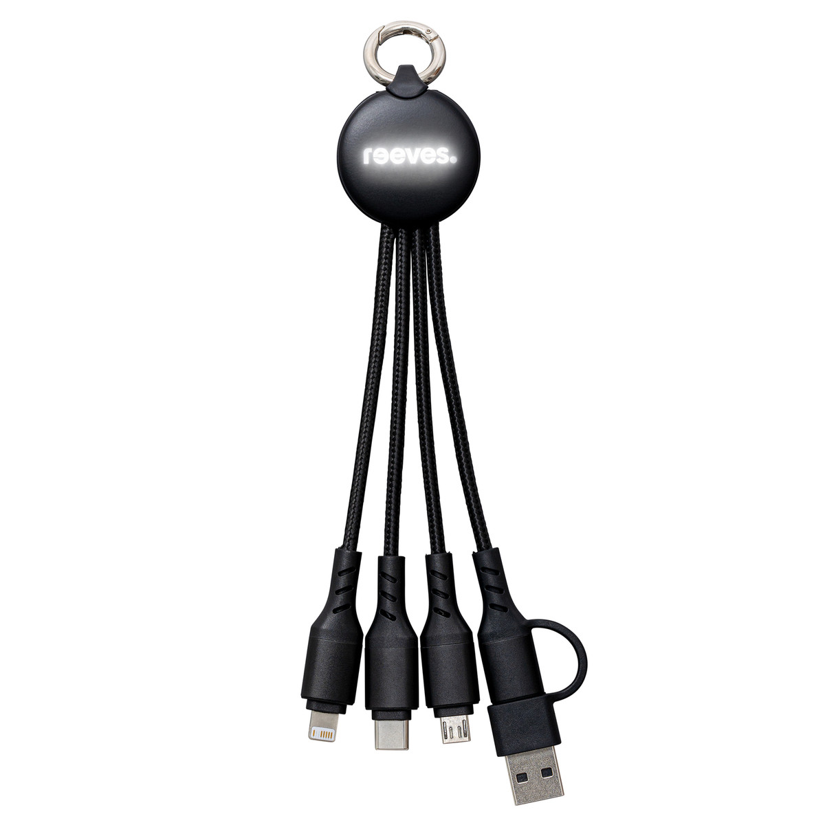 6-in-1 Charging Cable with Light REEVES-PUHALANI II black / white
