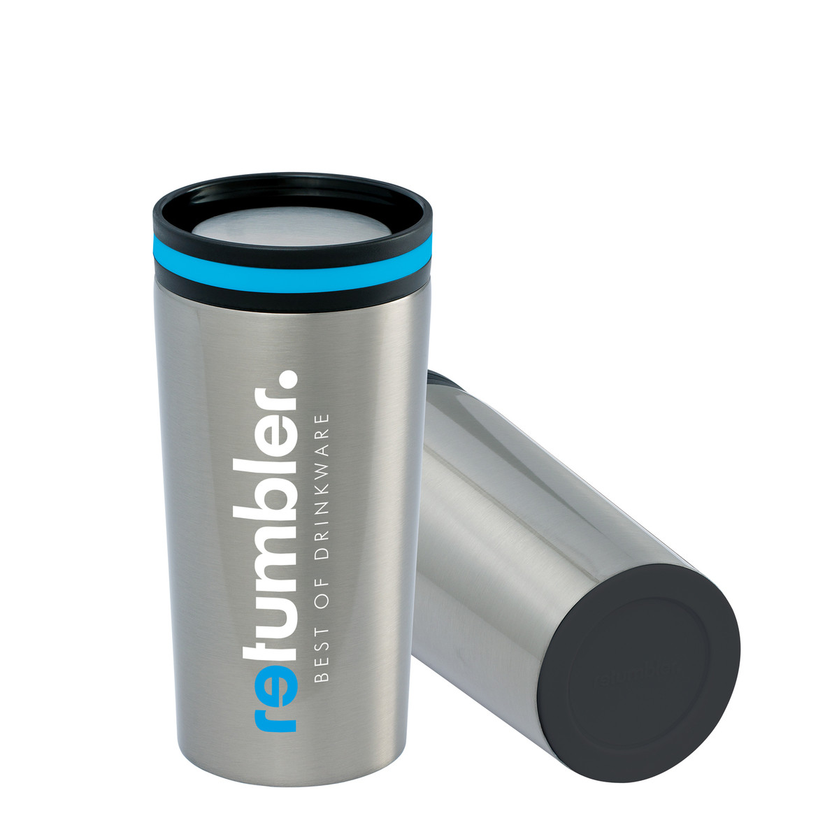 Thermobecher RETUMBLER-myDRINQEO "RETUMBLER" silber veredeltes Muster