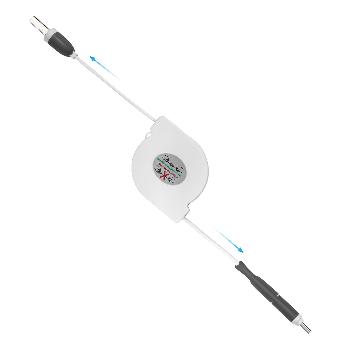3-in-1 Ladekabel mit Aufroller REEVES-SNAKE weiß