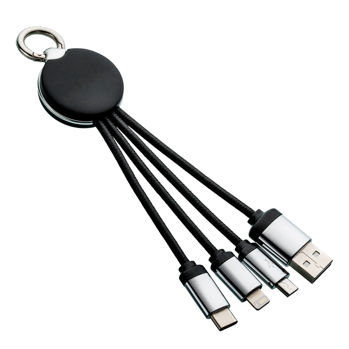 3-in-1 Ladekabel mit Beleuchtung REEVES-PUHALANI schwarz / grün 3-in-1 Ladekabel mit Beleuchtung REEVES-PUHALANI schwarz / grün